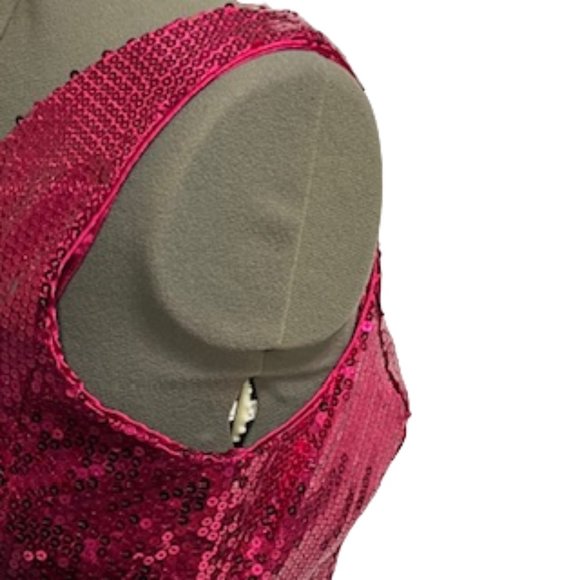 FOREVER 21 Hot Pink Fitted Sequin Dress Size Large NWT (Partial Tag) - Picture 7 of 16